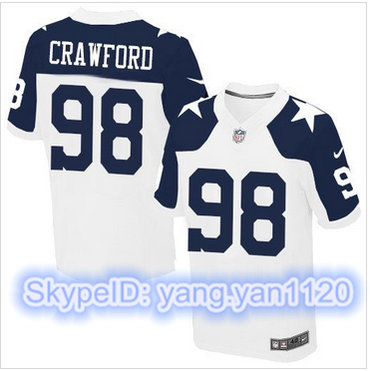 Nike Dallas Cowboys #98 Tyrone Crawford White Thanksgiving Throwback Men's Stitched NFL Elite Jersey