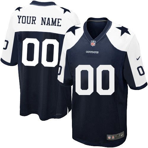 Nike Dallas Cowboys Customized Game Blue Thanksgiving Jerseys