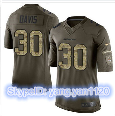 Nike Denver Broncos #30 Terrell Davis Green Men's Stitched NFL Limited Salute To Service Jersey