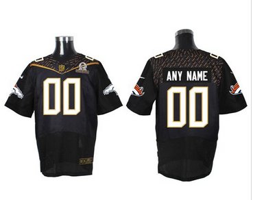 Nike Denver Broncos Customized Black 2016 Pro Bowl Men's Stitched NFL Elite Jersey