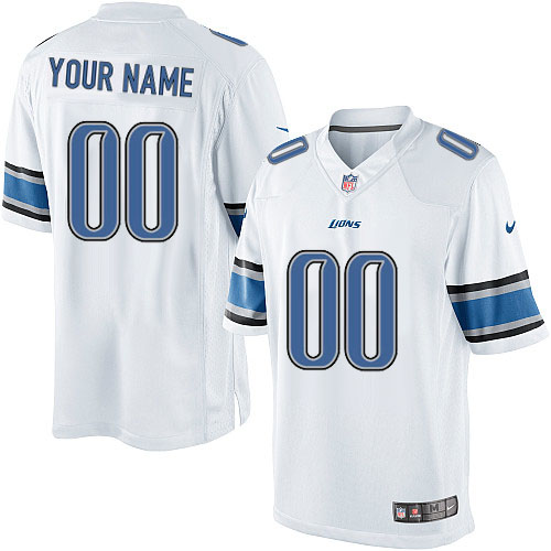 Nike Detroit Lions Customized Elite White Jerseys