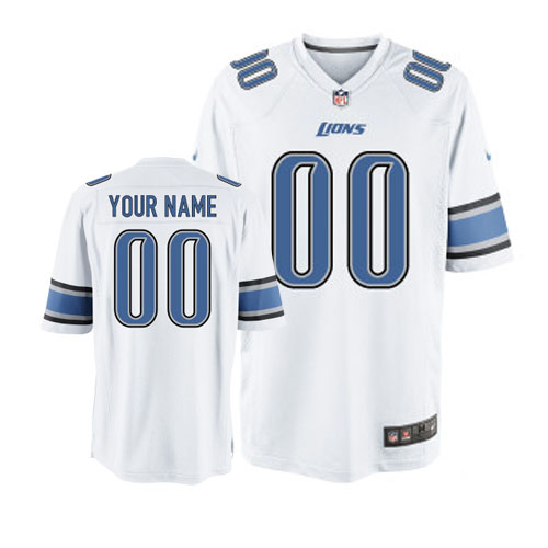 Nike Detroit Lions Customized Game White Jerseys