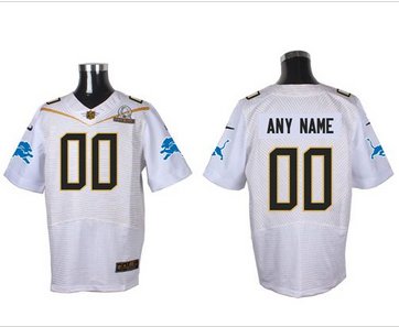 Nike Detroit Lions Customized White 2016 Pro Bowl Men's Stitched NFL Elite Jersey
