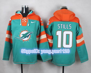 Nike Dolphins #10 Kenny Stills Aqua Green Player Pullover NFL Hoodie