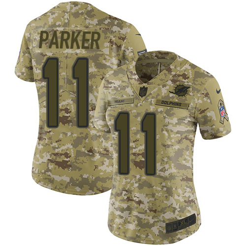 Nike Dolphins #11 DeVante Parker Camo Women's Stitched NFL Limited 2018 Salute to Service Jersey Nike Dolphins #11 DeVante Parker Camo Women's Stitched NFL Limited 2018 Salute to Service Jersey