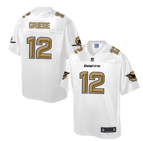 Nike Dolphins #12 Bob Griese White Men's NFL Pro Line Fashion Game Jersey