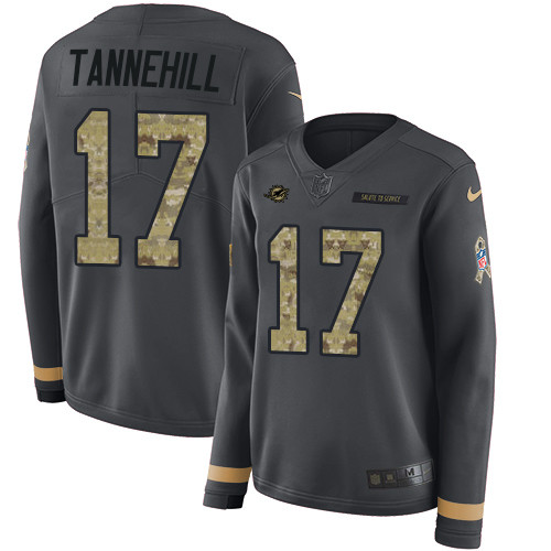 Nike Dolphins #17 Ryan Tannehill Anthracite Salute to Service