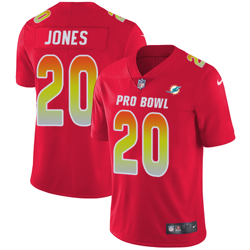 Nike Dolphins #20 Reshad Jones Red Women's Stitched NFL Limited AFC 2018 Pro Bowl Jersey