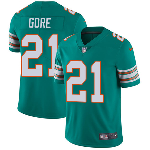Nike Dolphins #21 Frank Gore Aqua Green Alternate Men's Stitched NFL Vapor Untouchable Limited Jersey