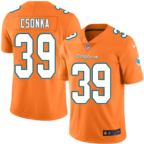 Nike Dolphins #39 Larry Csonka Orange Men's Stitched NFL Limited Rush Jersey Nike Dolphins #39 Larry Csonka Orange Men's Stitched NFL Limited Rush Jersey