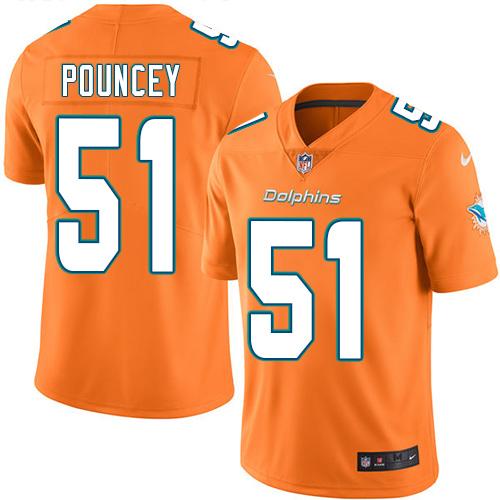 Nike Dolphins #51 Mike Pouncey Orange Men's Stitched NFL Limited Rush Jersey Nike Dolphins #51 Mike Pouncey Orange Men's Stitched NFL Limited Rush Jersey
