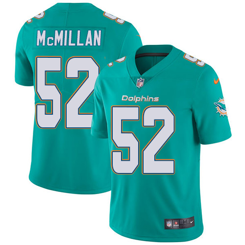 Nike Dolphins #52 Raekwon McMillan Aqua Green Team Color Men's Stitched NFL Vapor Untouchable Limited Jersey