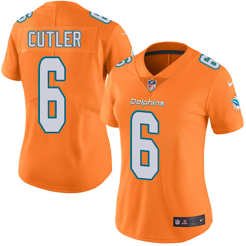 Nike Dolphins #6 Jay Cutler Orange Women's Stitched NFL Limited Rush Jersey Nike Dolphins #6 Jay Cutler Orange Women's Stitched NFL Limited Rush Jersey