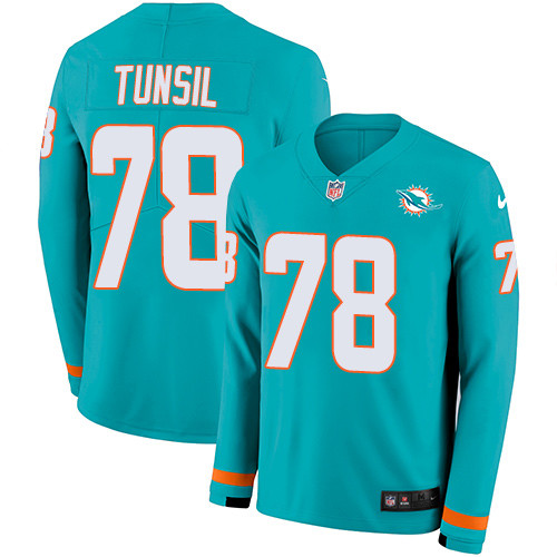 Nike Dolphins #78 Laremy Tunsil Aqua Green Team Color Men's Stitched NFL Limited Therma Long Sleeve Jersey Nike Dolphins #78 Laremy Tunsil Aqua Green Team Color Men's Stitched NFL Limited Therma Long Sleeve Jersey