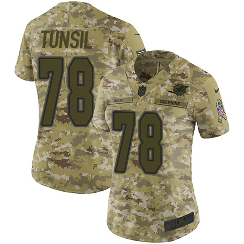 Nike Dolphins #78 Laremy Tunsil Camo Women's Stitched NFL Limited 2018 Salute to Service Jersey Nike Dolphins #78 Laremy Tunsil Camo Women's Stitched NFL Limited 2018 Salute to Service Jersey