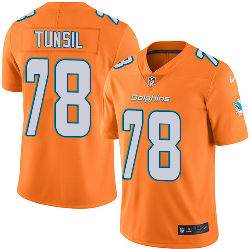 Nike Dolphins #78 Laremy Tunsil Orange Men's Stitched NFL Limited Rush Jersey Nike Dolphins #78 Laremy Tunsil Orange Men's Stitched NFL Limited Rush Jersey