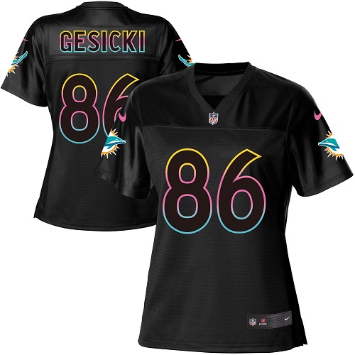Nike Dolphins #86 Mike Gesicki Black Women's NFL Fashion Game Jersey Nike Dolphins #86 Mike Gesicki Black Women's NFL Fashion Game Jersey