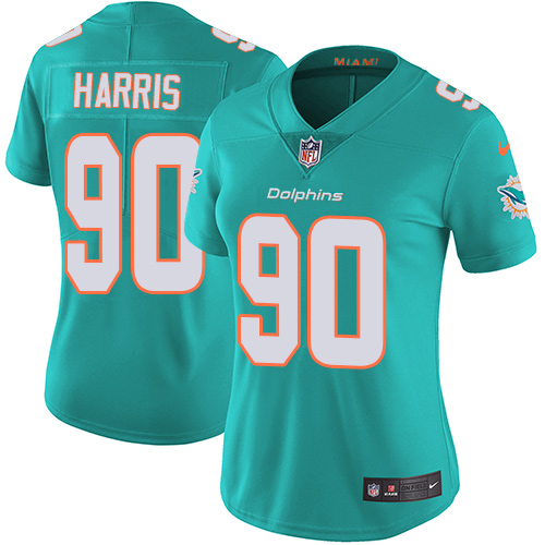 Nike Dolphins #90 Charles Harris Aqua Green Team Color Women's Stitched NFL Vapor Untouchable Limited Jersey Nike Dolphins #90 Charles Harris Aqua Green Team Color Women's Stitched NFL Vapor Untouchable Limited Jersey