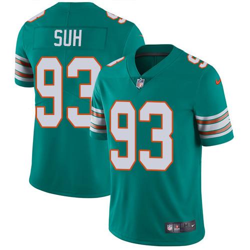 Nike Dolphins #93 Ndamukong Suh Aqua Green Alternate Youth Stitched NFL Vapor Untouchable Limited Jersey Nike Dolphins #93 Ndamukong Suh Aqua Green Alternate Youth Stitched NFL Vapor Untouchable Limited Jersey