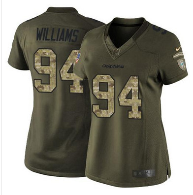 Nike Dolphins #94 Mario Williams Green Women's Stitched NFL Limited Salute to Service Jersey Nike Dolphins #94 Mario Williams Green Women's Stitched NFL Limited Salute to Service Jersey