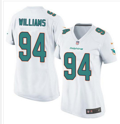 Nike Dolphins #94 Mario Williams White Women's Stitched NFL Elite Jersey