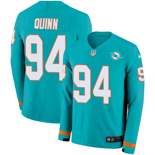 Nike Dolphins #94 Robert Quinn Aqua Green Team Color Men's Stitched NFL Limited Therma Long Sleeve Jersey Nike Dolphins #94 Robert Quinn Aqua Green Team Color Men's Stitched NFL Limited Therma Long Sleeve Jersey