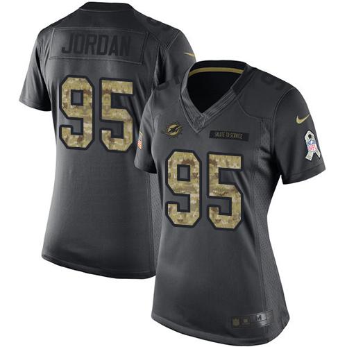 Nike Dolphins #95 Dion Jordan Black Women's Stitched NFL Limited 2016 Salute to Service Jersey Nike Dolphins #95 Dion Jordan Black Women's Stitched NFL Limited 2016 Salute to Service Jersey