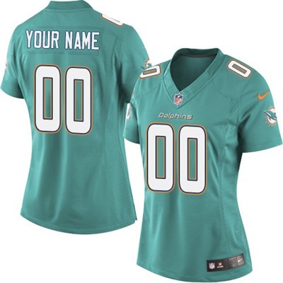 Nike Dolphins Green Women Customized Jersey