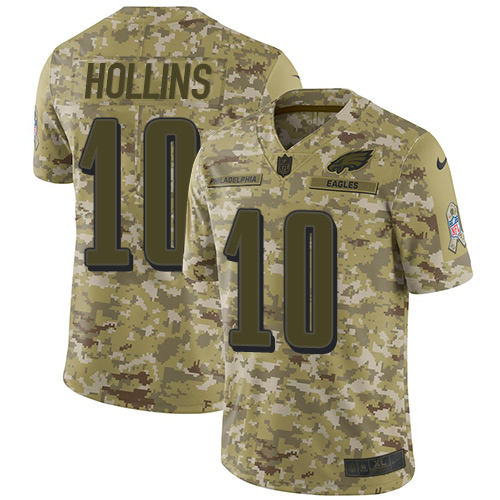 Nike Eagles #10 Mack Hollins Camo Men's Stitched NFL Limited 2018 Salute To Service Jersey Nike Eagles #10 Mack Hollins Camo Men's Stitched NFL Limited 2018 Salute To Service Jersey