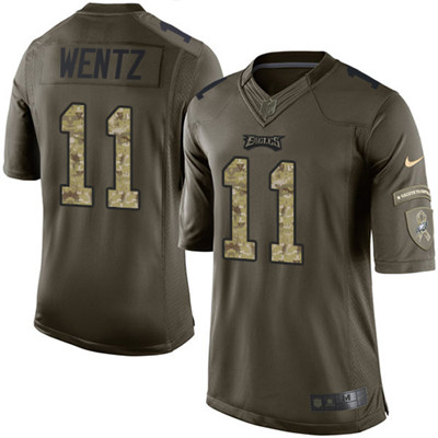 Nike Eagles #11 Carson Wentz Green Men's Stitched NFL Limited 2015 Salute To Service Jersey Nike Eagles #11 Carson Wentz Green Men's Stitched NFL Limited 2015 Salute To Service Jersey