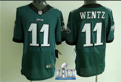 Nike Eagles #11 Carson Wentz Men's Super Bowl LII Stitched NFL New Elite Jersey