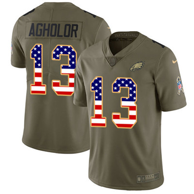 Nike Eagles #13 Nelson Agholor Olive USA Flag Men's Stitched NFL Limited 2017 Salute To Service Jersey Nike Eagles #13 Nelson Agholor Olive USA Flag Men's Stitched NFL Limited 2017 Salute To Service Jersey