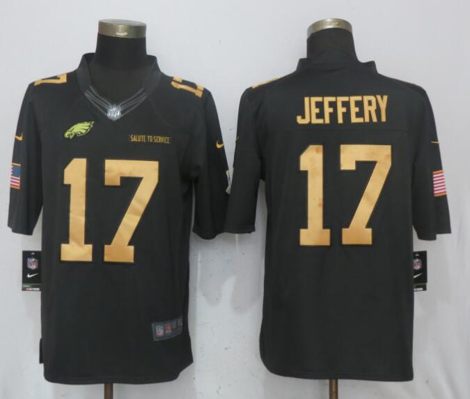 Nike Eagles #17 Alshon Jeffery Anthracite Gold Salute To Service Limited Jersey