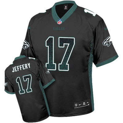 Nike Eagles #17 Alshon Jeffery Black Alternate Men's Stitched NFL Elite Drift Fashion Jersey Nike Eagles #17 Alshon Jeffery Black Alternate Men's Stitched NFL Elite Drift Fashion Jersey