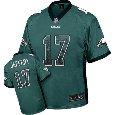 Nike Eagles #17 Alshon Jeffery Midnight Green Team Color Men's Stitched NFL Elite Drift Fashion Jersey