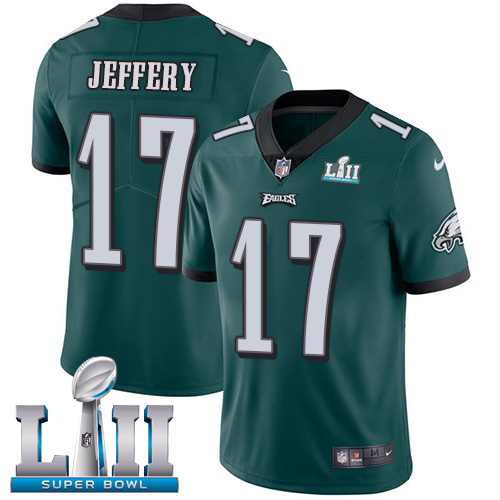 Nike Eagles #17 Alshon Jeffery Midnight Green Team Color Super Bowl LII Youth Stitched NFL Vapor Untouchable Limited Jersey Nike Eagles #17 Alshon Jeffery Midnight Green Team Color Super Bowl LII Youth Stitched NFL Vapor Untouchable Limited Jersey