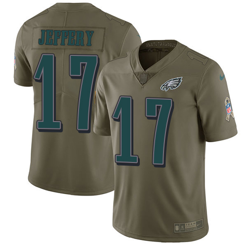 Nike Eagles #17 Alshon Jeffery Olive Men's Stitched NFL Limited 2017 Salute To Service Jersey Nike Eagles #17 Alshon Jeffery Olive Men's Stitched NFL Limited 2017 Salute To Service Jersey