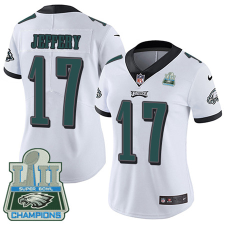 Nike Eagles #17 Alshon Jeffery White Super Bowl LII Champions Women's Stitched NFL Vapor Untouchable Limited Jersey Nike Eagles #17 Alshon Jeffery White Super Bowl LII Champions Women's Stitched NFL Vapor Untouchable Limited Jersey