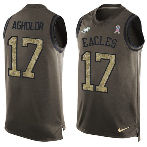 Nike Eagles #17 Nelson Agholor Green Men's Stitched NFL Limited Salute To Service Tank Top Jersey Nike Eagles #17 Nelson Agholor Green Men's Stitched NFL Limited Salute To Service Tank Top Jersey