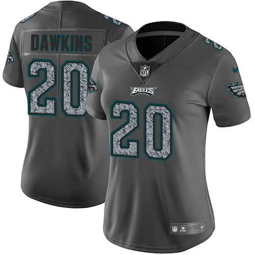 Nike Eagles #20 Brian Dawkins Gray Static Women's NFL Vapor Untouchable Game Jersey