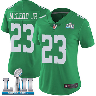 Nike Eagles #23 Rodney McLeod Jr Green Super Bowl LII Women's Stitched NFL Limited Rush Jersey Nike Eagles #23 Rodney McLeod Jr Green Super Bowl LII Women's Stitched NFL Limited Rush Jersey