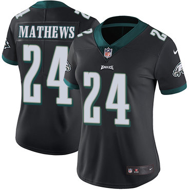 Nike Eagles #24 Ryan Mathews Black Alternate Women's Stitched NFL Vapor Untouchable Limited Jersey