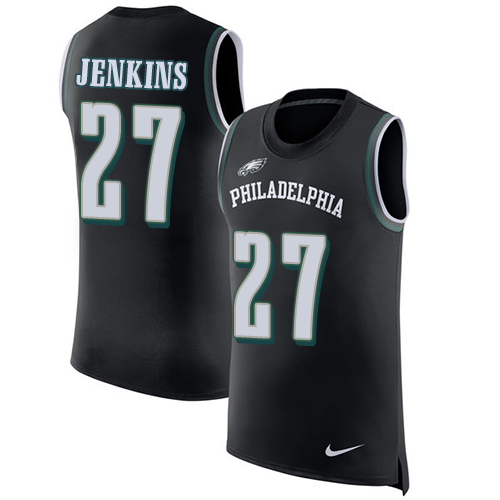 Nike Eagles #27 Malcolm Jenkins Black Alternate Men's Stitched NFL Limited Rush Tank Top Jersey Nike Eagles #27 Malcolm Jenkins Black Alternate Men's Stitched NFL Limited Rush Tank Top Jersey