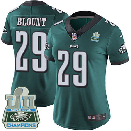 Nike Eagles #29 LeGarrette Blount Midnight Green Team Color Super Bowl LII Champions Women's Stitched NFL Vapor Untouchable Limited Jersey Nike Eagles #29 LeGarrette Blount Midnight Green Team Color Super Bowl LII Champions Women's Stitched NFL Vapor Untouchable Limited Jersey
