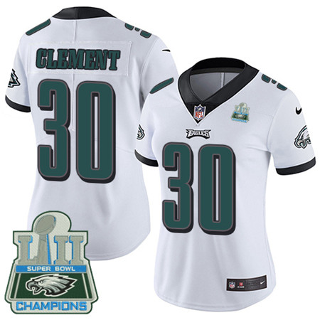 Nike Eagles #30 Corey Clement White Super Bowl LII Champions Women's Stitched NFL Vapor Untouchable Limited Jersey Nike Eagles #30 Corey Clement White Super Bowl LII Champions Women's Stitched NFL Vapor Untouchable Limited Jersey