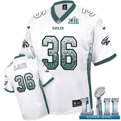 Nike Eagles #36 Jay Ajayi White Super Bowl LII Men's Stitched NFL Elite Drift Fashion Jersey Nike Eagles #36 Jay Ajayi White Super Bowl LII Men's Stitched NFL Elite Drift Fashion Jersey