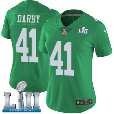 Nike Eagles #41 Ronald Darby Green Super Bowl LII Women's Stitched NFL Limited Rush Jersey Nike Eagles #41 Ronald Darby Green Super Bowl LII Women's Stitched NFL Limited Rush Jersey
