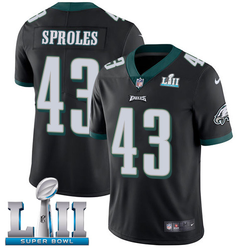 Nike Eagles #43 Darren Sproles Black Alternate Super Bowl LII Men's Stitched NFL Vapor Untouchable Limited Jersey Nike Eagles #43 Darren Sproles Black Alternate Super Bowl LII Men's Stitched NFL Vapor Untouchable Limited Jersey