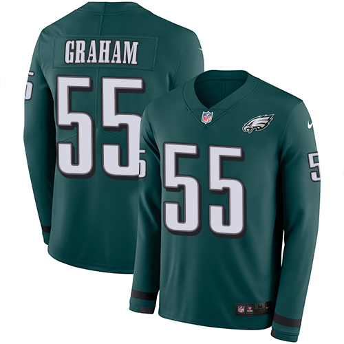 Nike Eagles #55 Brandon Graham Midnight Green Team Color Men's Stitched NFL Limited Therma Long Sleeve Jersey - 副本
