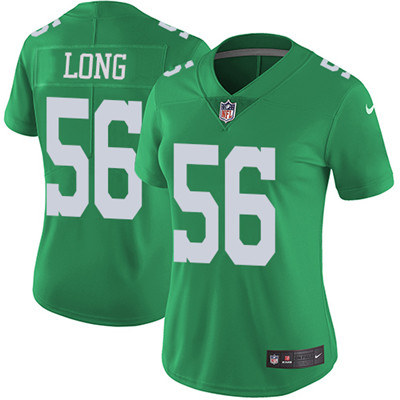 Nike Eagles #56 Chris Long Green Women's Stitched NFL Limited Rush Jersey